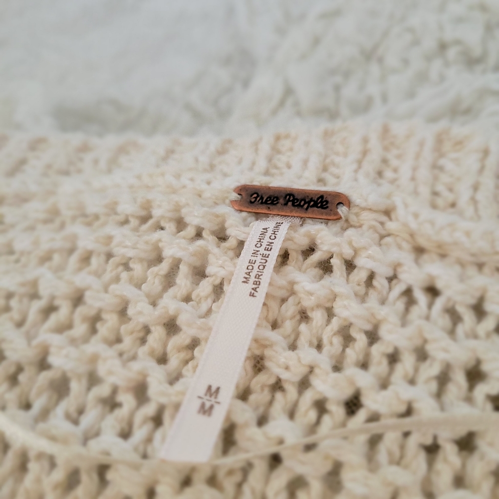 ❤️Free People sweater cream color size M - Picture 5 of 5